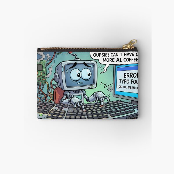 Item preview, Funny AI Robot Typo Found Overheated Computer Comic Art designed and sold by miraldymelody.