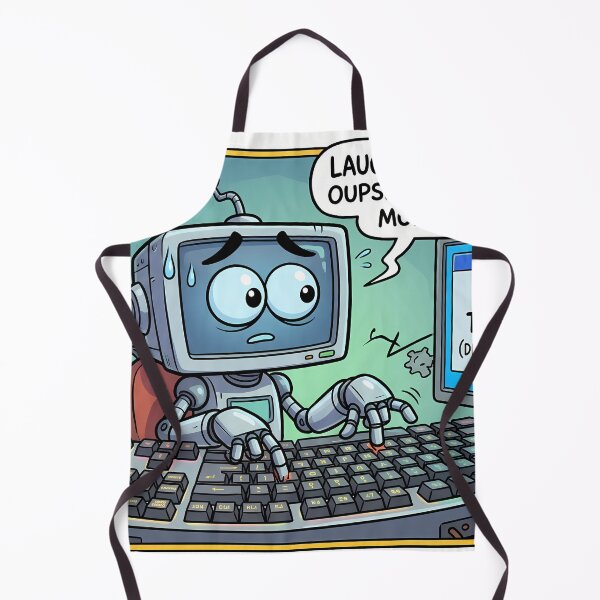 Item preview, Funny AI Robot Typo Found Overheated Computer Comic Art designed and sold by miraldymelody.