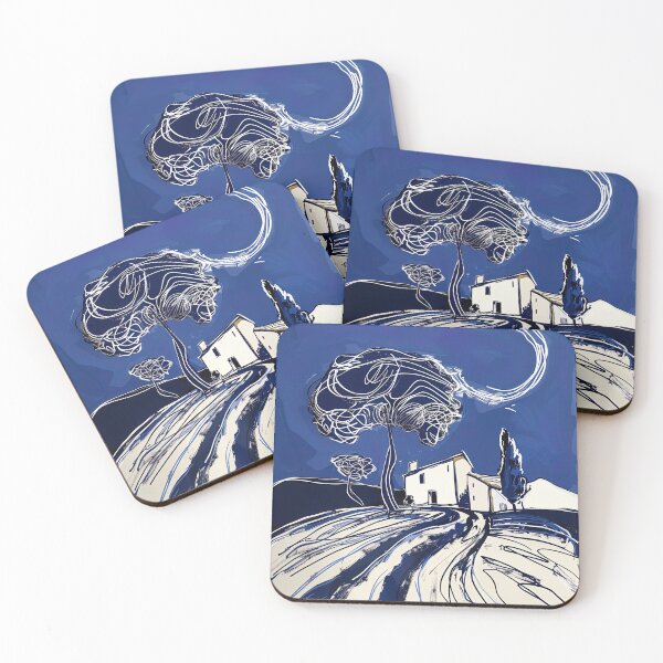 Item preview, Croatian landscape - Blue Abstract Art designed and sold by shadow-bloom.