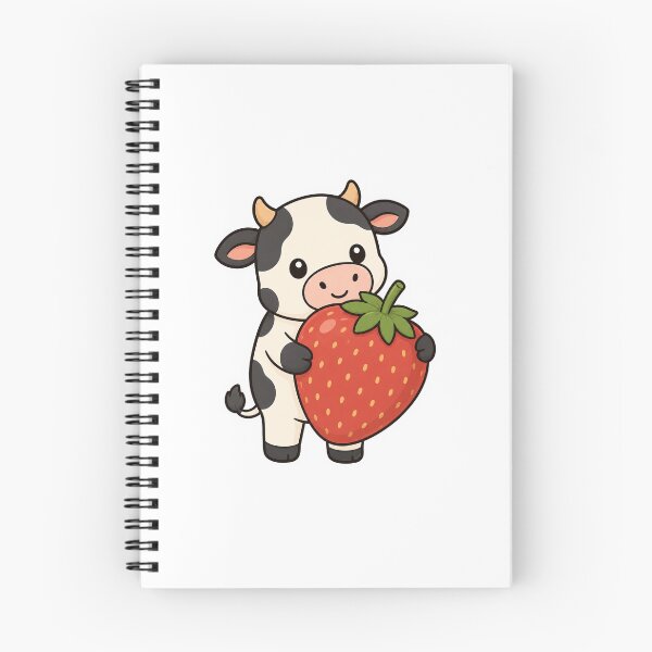 Item preview, Cute Cow Hugging Giant Strawberry Sticker designed and sold by PawsGiggles.