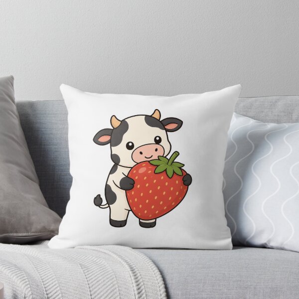 Item preview, Cute Cow Hugging Giant Strawberry Sticker designed and sold by PawsGiggles.