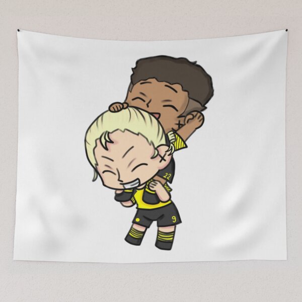 Item preview, Jude bellingham and Erling Haaland chibi art. Fan art. designed and sold by YaroshMaria.