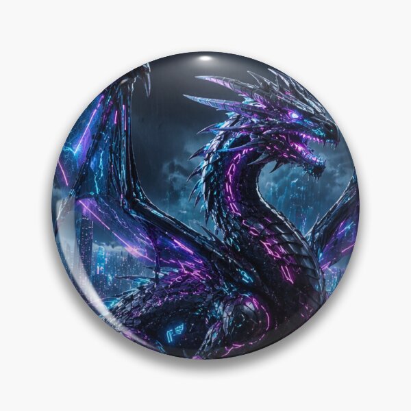 Item preview, Neon Cyber Dragon designed and sold by Gold&pixels.