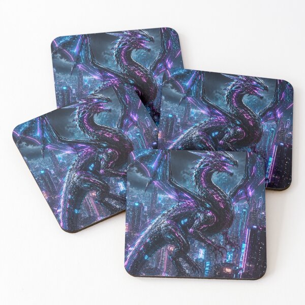 Item preview, Neon Cyber Dragon designed and sold by Gold&pixels.