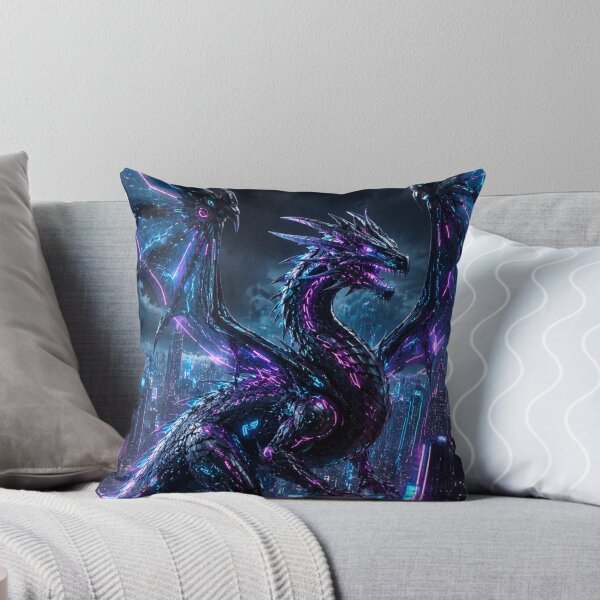 Aperçu de l'œuvre Neon Cyber Dragon créée et vendue par Gold&pixels.