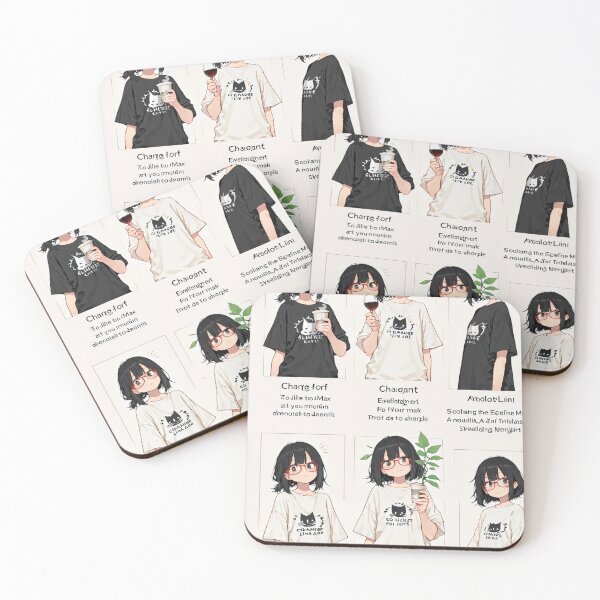 Item preview, Cute Anime Girl Glasses Character Sheet - Aesthetic Otaku Manga Art designed and sold by BLUESKY11a.