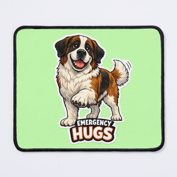 Item preview, Emergency Hugs Funny Saint Bernard Dog Sticker designed and sold by lazygum.