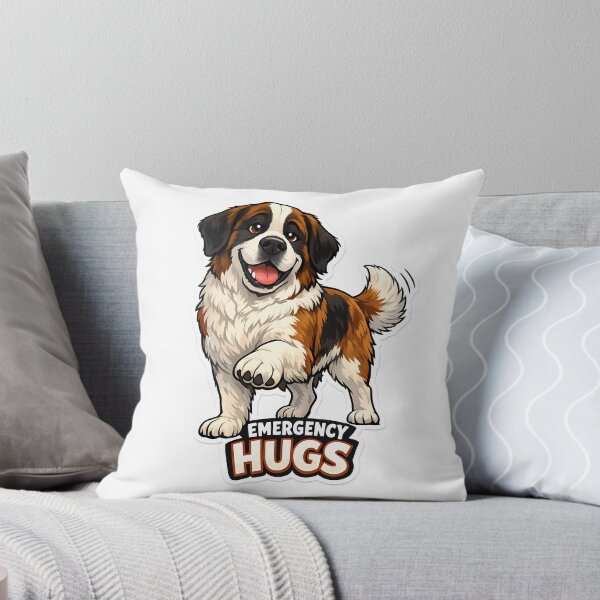 Item preview, Emergency Hugs Funny Saint Bernard Dog Sticker designed and sold by lazygum.