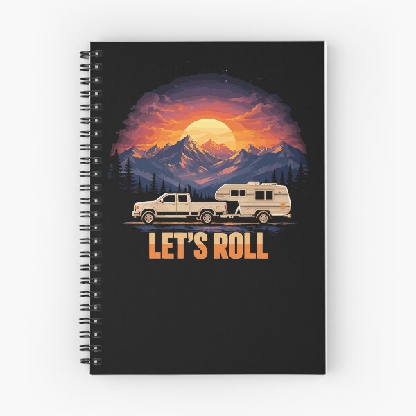 Item preview, Lets Roll Caravan Camping Trailer - Mountain Retro Sunset Art designed and sold by BendyBeasts.