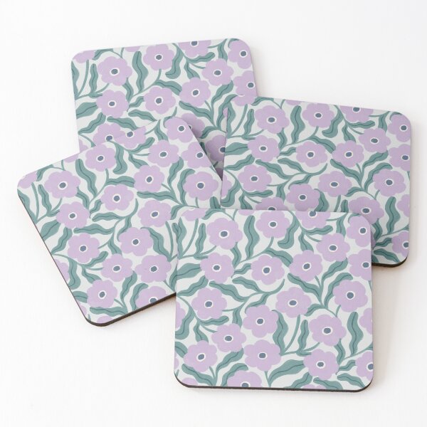 Item preview, Scattered Folk Daisy Floral in Powder Blue, Teal & Lilac designed and sold by Illustrated by Nat.
