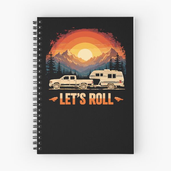 Item preview, Lets Roll Caravan Camping Trailer - Mountain Retro Sunset Art designed and sold by BendyBeasts.