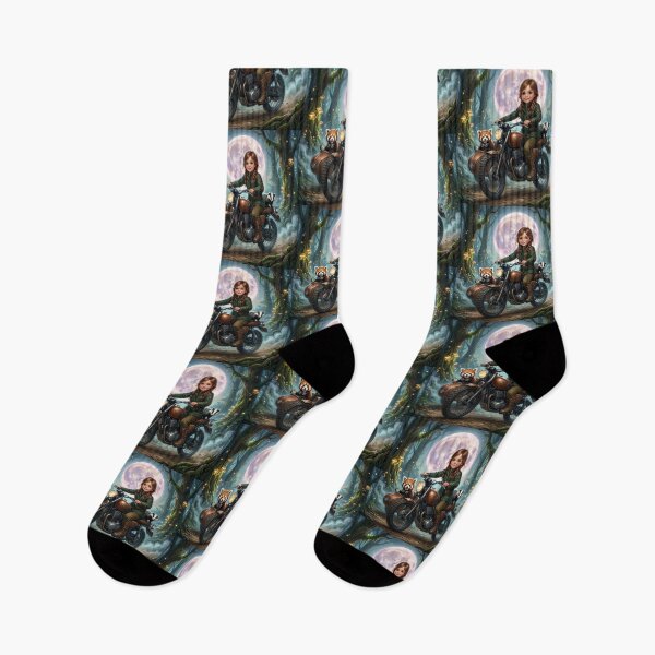 Item preview,  ​Girl on Motorcycle and Animals in a Magical Forest. designed and sold by JoyNest = "The nest of joy".
