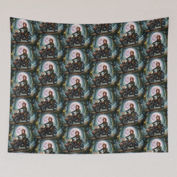 Item preview,  ​Girl on Motorcycle and Animals in a Magical Forest. designed and sold by JoyNest = "The nest of joy".