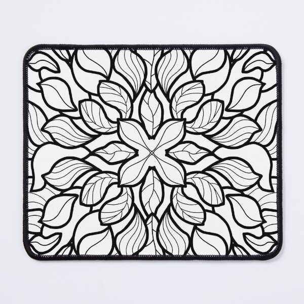 Item preview, Organic Botanical Mandala | Hand Drawn Black and White Floral Pattern designed and sold by IwonaKpn.