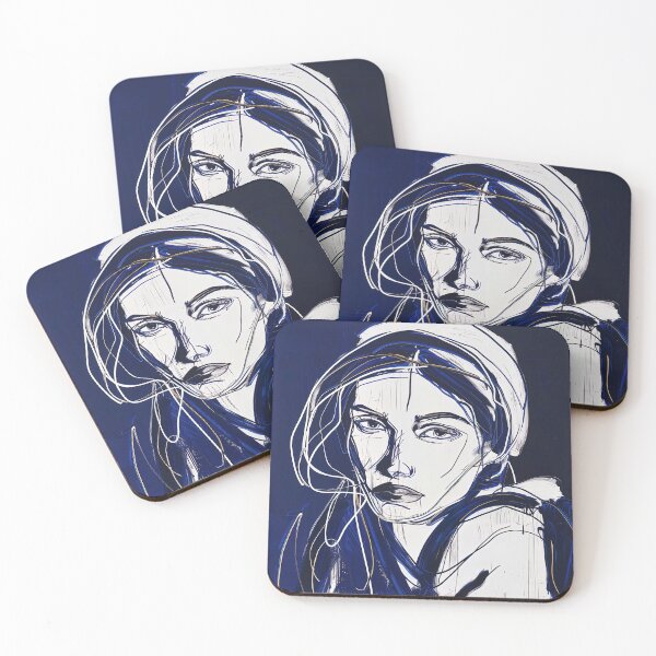 Item preview, Croatian woman - Blue Abstract Art designed and sold by shadow-bloom.