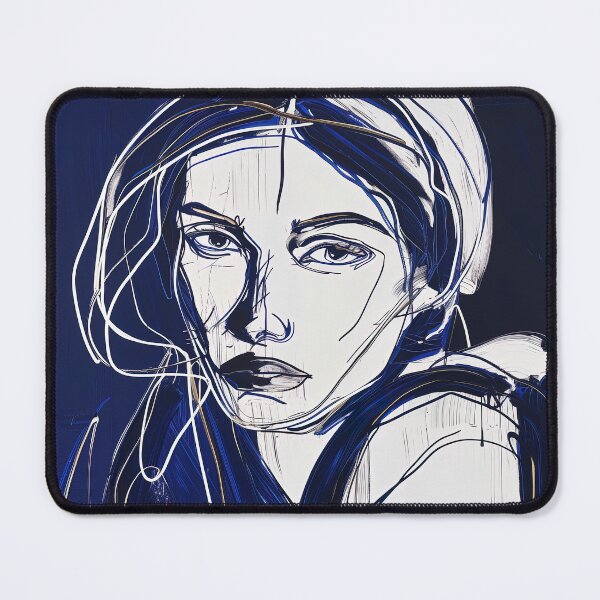 Item preview, Croatian woman - Blue Abstract Art designed and sold by shadow-bloom.