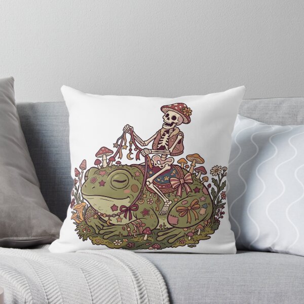 Item preview, Skeleton in Mushroom Hat Riding Giant Decorated Frog Through Mushroom Forest designed and sold by MisteryDesigner.