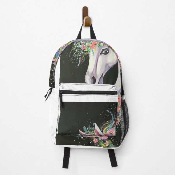 Item preview, White horse with flowers, colorful unicorn white horse designed and sold by OlZik-StudioArt.