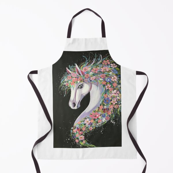 Item preview, White horse with flowers, colorful unicorn white horse designed and sold by OlZik-StudioArt.
