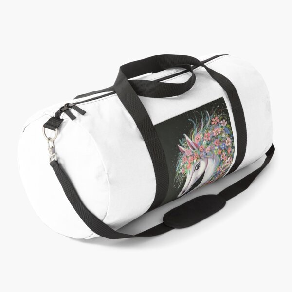Item preview, White horse with flowers, colorful unicorn white horse designed and sold by OlZik-StudioArt.