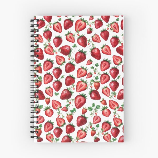 Item preview, Seamless design of hand-painted watercolor strawberries, featuring whole and halved strawberries designed and sold by VibranPalette.