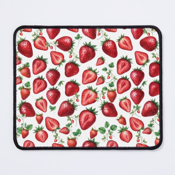 Item preview, Seamless design of hand-painted watercolor strawberries, featuring whole and halved strawberries designed and sold by VibranPalette.