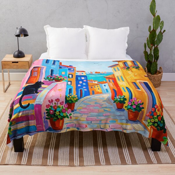 Item preview, Black Cat Mediterranean Window View Art designed and sold by Timegraf.