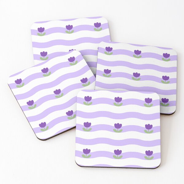 Item preview, Cute Purple Tulip Floral Wavy Stripes Soft Pastel Seamless Pattern designed and sold by Art IN Pack.
