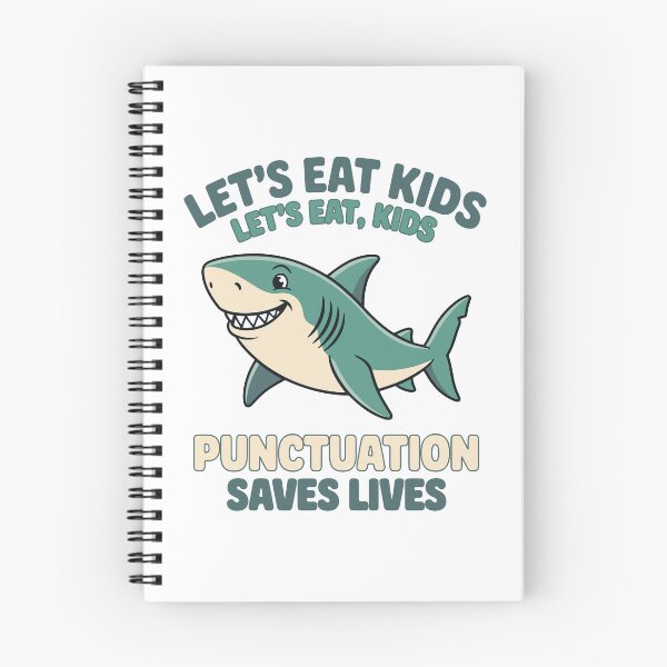 Item preview, Funny Grammar Teacher Shirt - Let's Eat Kids Punctuation Saves Lives Cute Shark designed and sold by BobaTeeStore.