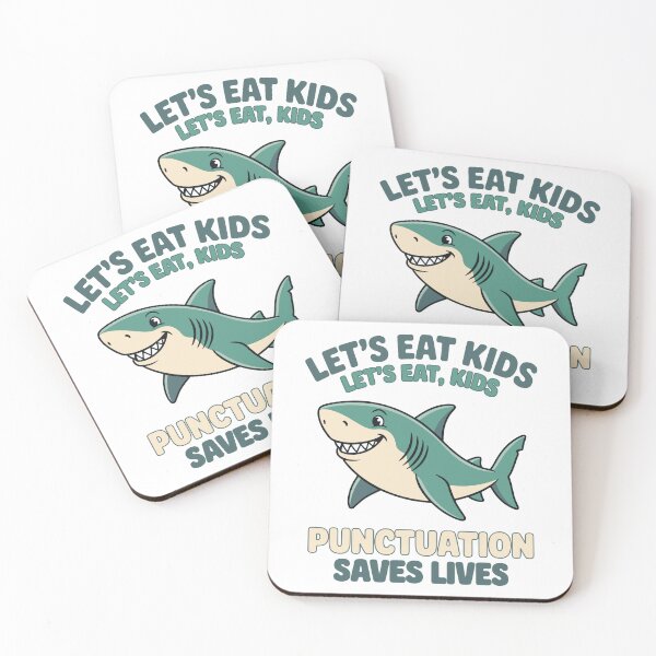 Item preview, Funny Grammar Teacher Shirt - Let's Eat Kids Punctuation Saves Lives Cute Shark designed and sold by BobaTeeStore.