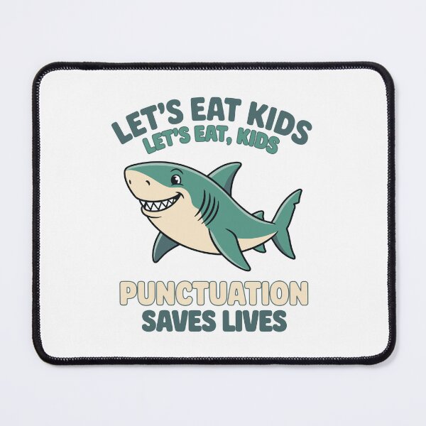 Item preview, Funny Grammar Teacher Shirt - Let's Eat Kids Punctuation Saves Lives Cute Shark designed and sold by BobaTeeStore.