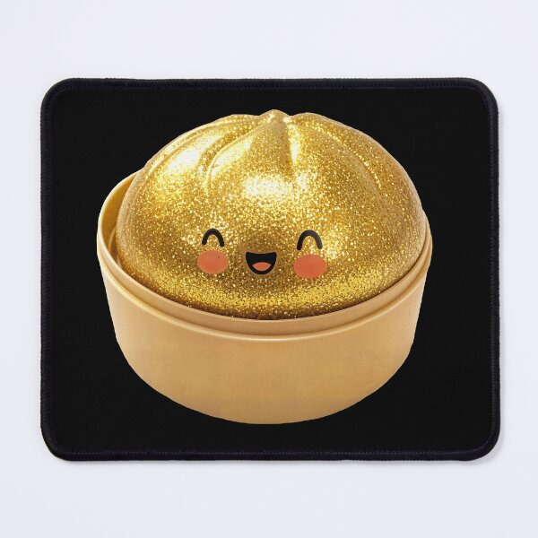 Item preview, Gold Glitter Squishy Dumpling Toy in Bamboo Steamer – Photorealistic Cutout designed and sold by EmeraldeaArt.