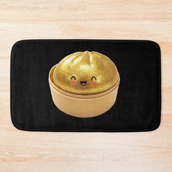 Item preview, Gold Glitter Squishy Dumpling Toy in Bamboo Steamer – Photorealistic Cutout designed and sold by EmeraldeaArt.