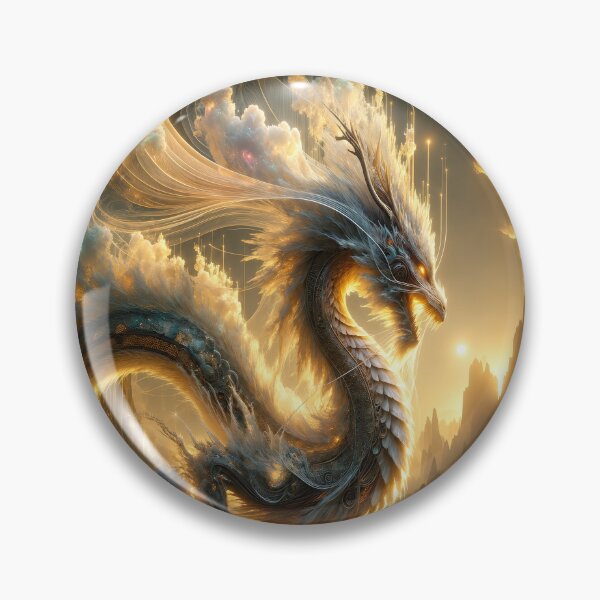 Item preview, Celestial Golden Dragon – Divine Sky Serpent Fantasy Mythical Creature Design designed and sold by DrakariArt.
