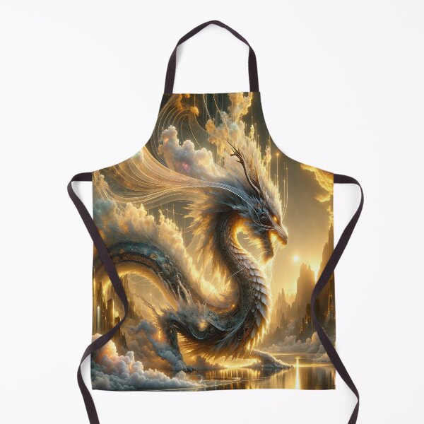 Item preview, Celestial Golden Dragon – Divine Sky Serpent Fantasy Mythical Creature Design designed and sold by DrakariArt.