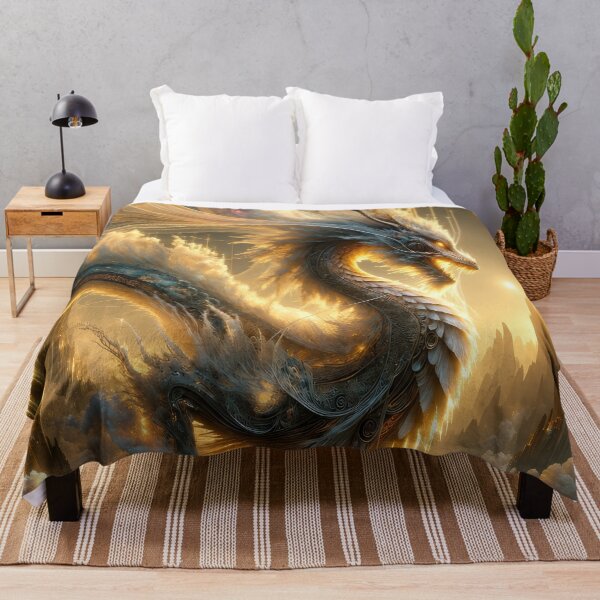Item preview, Celestial Golden Dragon – Divine Sky Serpent Fantasy Mythical Creature Design designed and sold by DrakariArt.