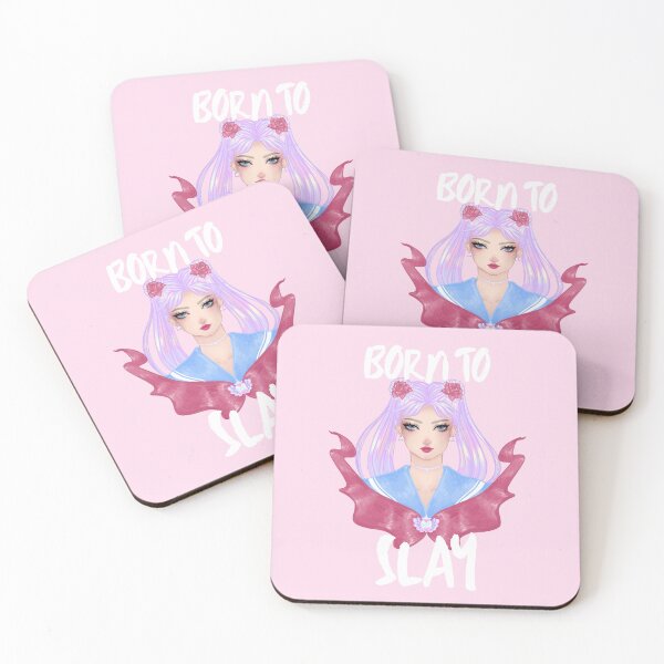 Item preview, Pink Pastel Magical Girl Painting ft. Empowering Quote: "Born to Slay" designed and sold by SpringTeaDesigns.