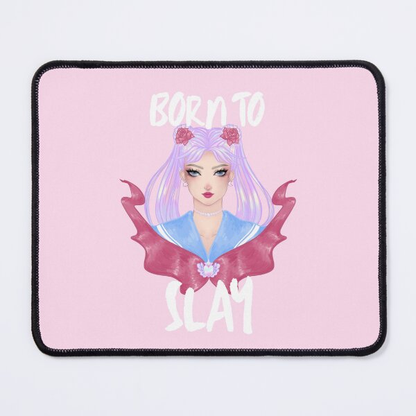 Item preview, Pink Pastel Magical Girl Painting ft. Empowering Quote: "Born to Slay" designed and sold by SpringTeaDesigns.
