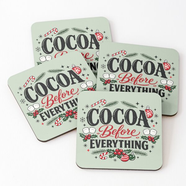 Item preview, Cocoa Before Everything Christmas Typography Vintage Holiday Design designed and sold by  MAD's Recreation Studio.