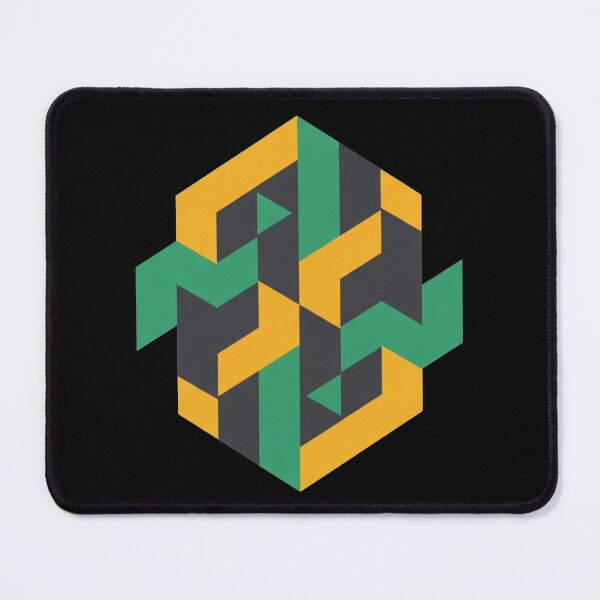 Item preview, Isometric Hexagon Abstract - Modern Geometric Optical Art designed and sold by Dzblack.