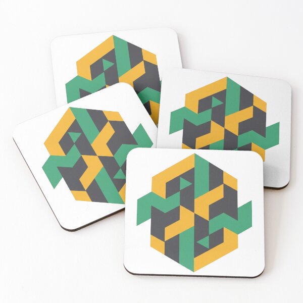 Item preview, Isometric Hexagon Abstract - Modern Geometric Optical Art designed and sold by Dzblack.