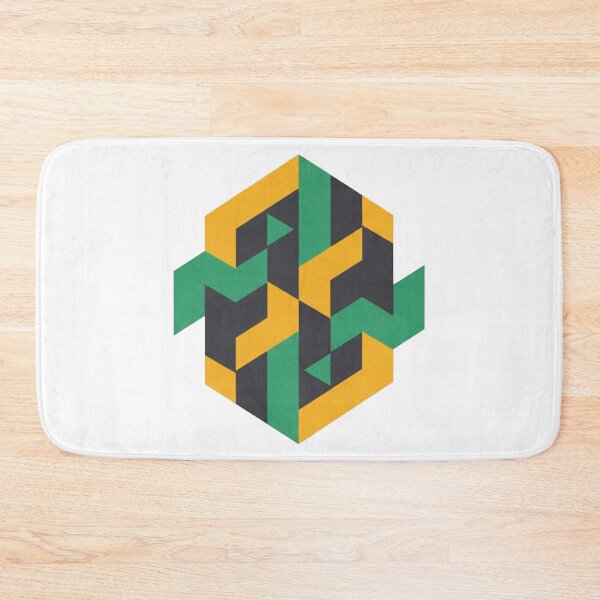 Item preview, Isometric Hexagon Abstract - Modern Geometric Optical Art designed and sold by Dzblack.