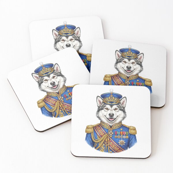 Item preview, Husky Dog Royal Military General Vintage Portrait designed and sold by TeeARTHY.
