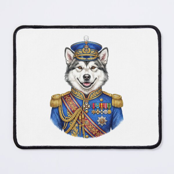 Item preview, Husky Dog Royal Military General Vintage Portrait designed and sold by TeeARTHY.