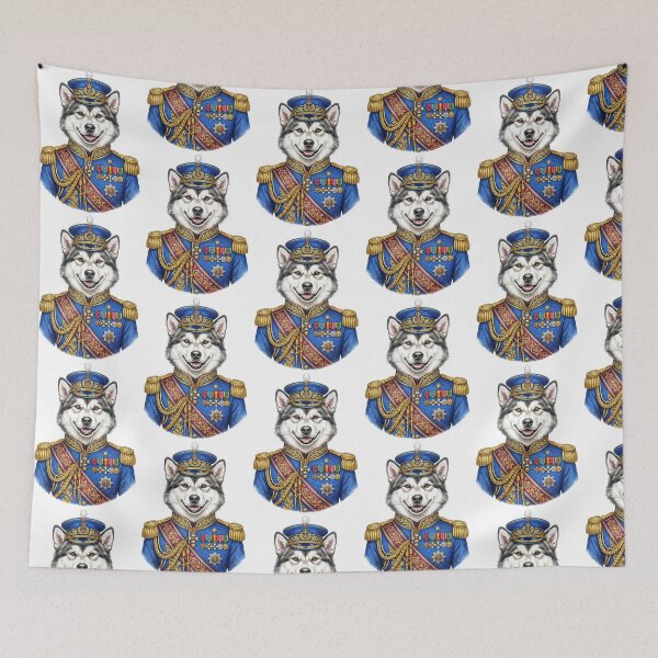 Item preview, Husky Dog Royal Military General Vintage Portrait designed and sold by TeeARTHY.