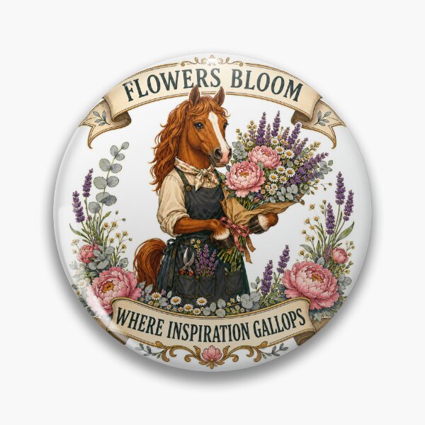 Item preview, Charming horse florist carrying a bouquet of inspiration. designed and sold by Kolibra.