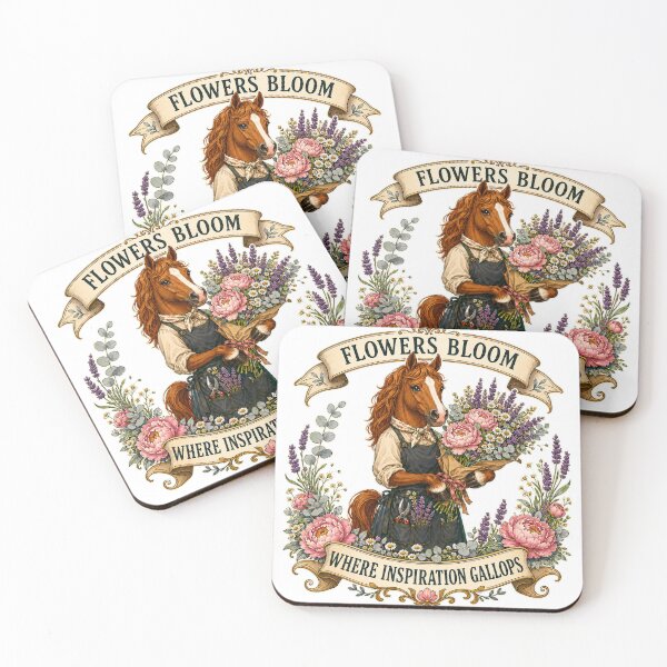 Item preview, Charming horse florist carrying a bouquet of inspiration. designed and sold by Kolibra.