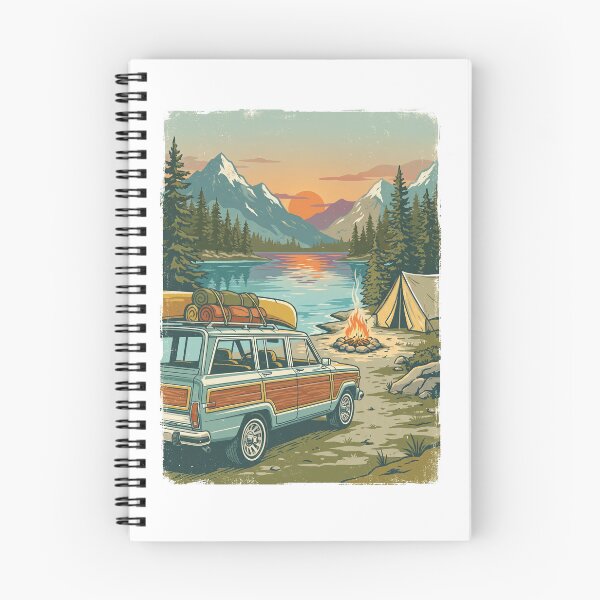 Item preview, Vintage Camper   Mountain Lake Campfire Landscape designed and sold by TeeARTHY.