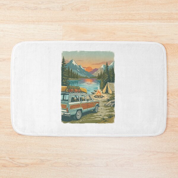 Item preview, Vintage Camper   Mountain Lake Campfire Landscape designed and sold by TeeARTHY.