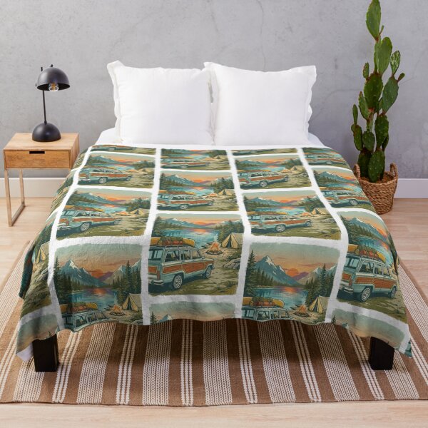Item preview, Vintage Camper   Mountain Lake Campfire Landscape designed and sold by TeeARTHY.